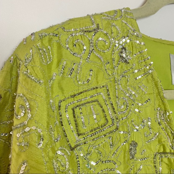 Chico’s Silk Hand Beaded Open Cardigan - Picture 5 of 8